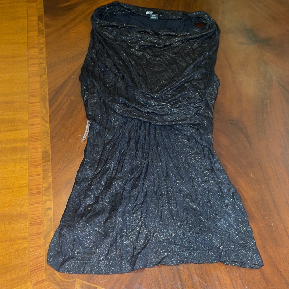 Bdb black with gold summer dressy blouse tank s/p